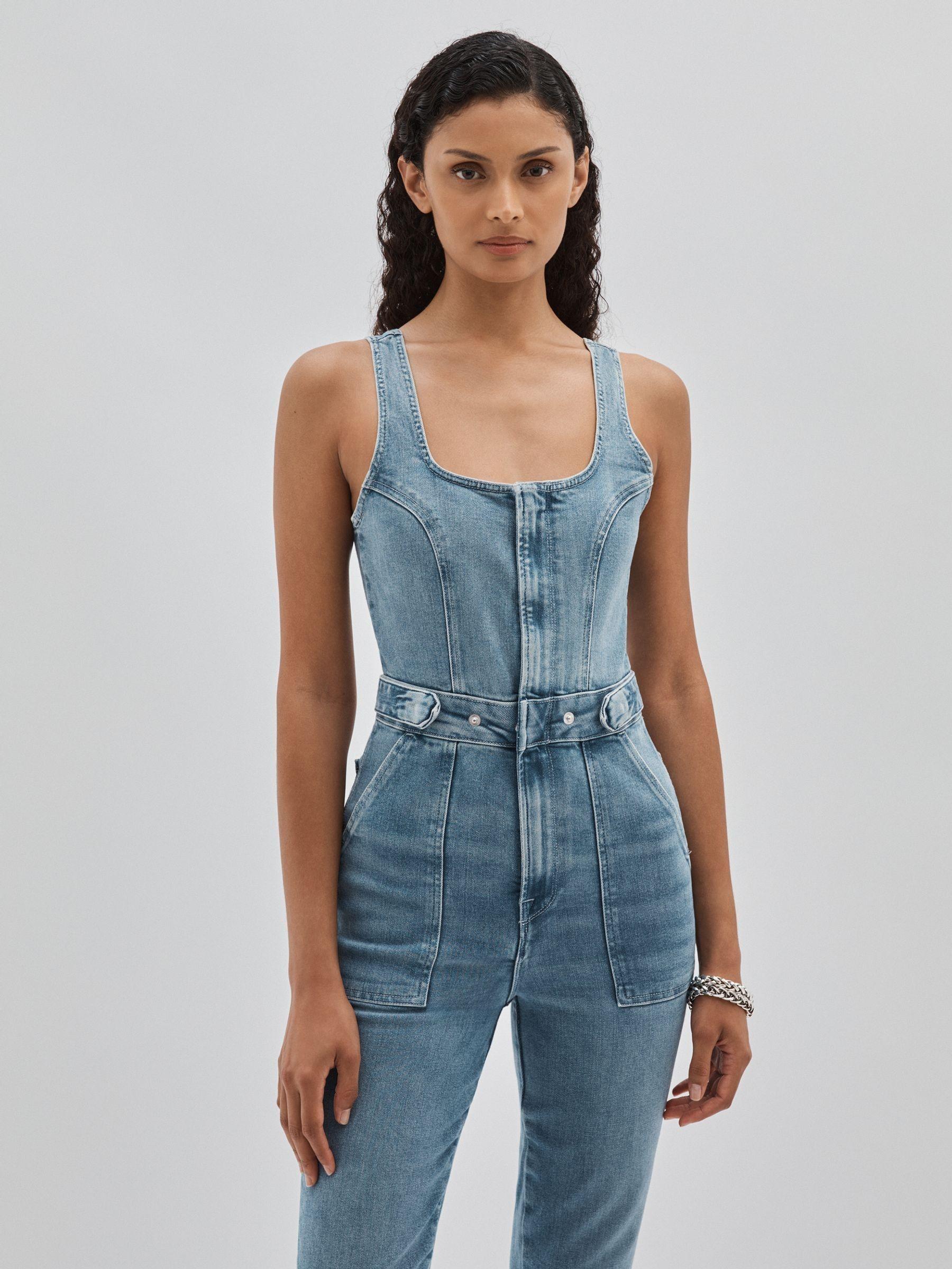 Good American Denim Jumpsuit in Mid Blue Product Image