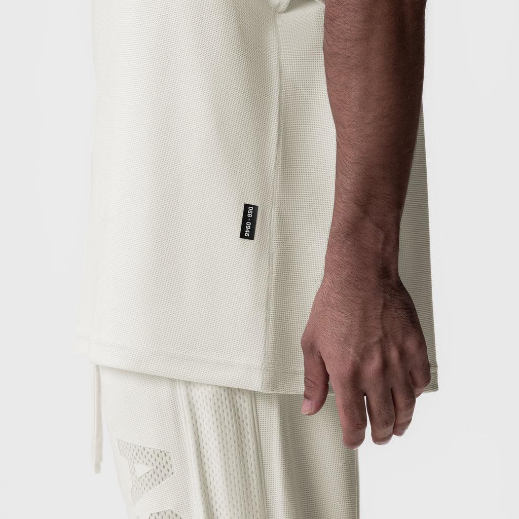 0946. Waffle Knit Oversized Tee - Cream Product Image