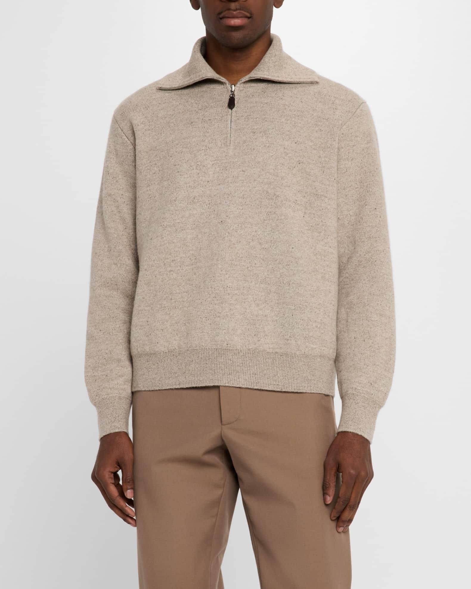 Men's Feriolo Linen and Cashmere Half-Zip Sweater Product Image