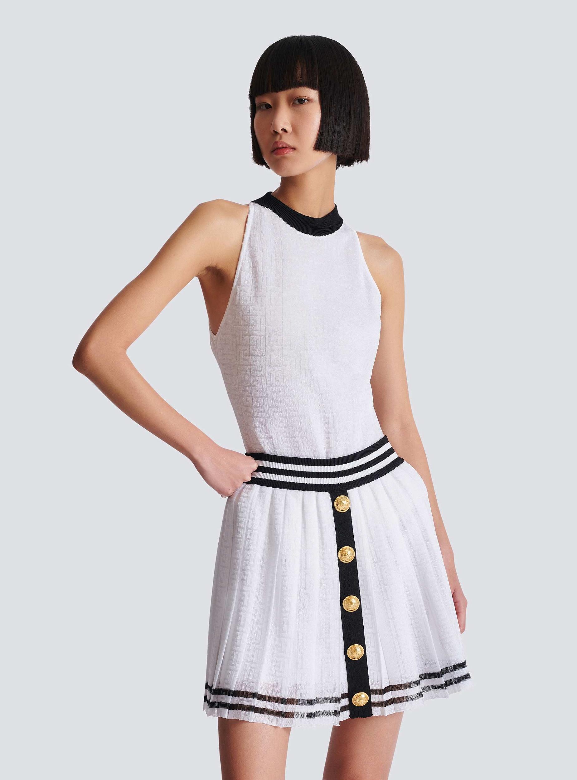 Two-tone monogrammed knit bodysuit Product Image