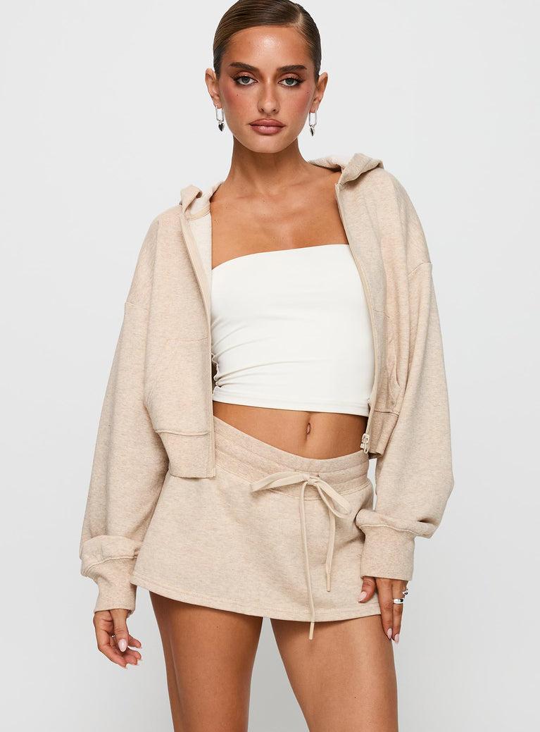 Down Low Fleece Skort Oat Marle Product Image