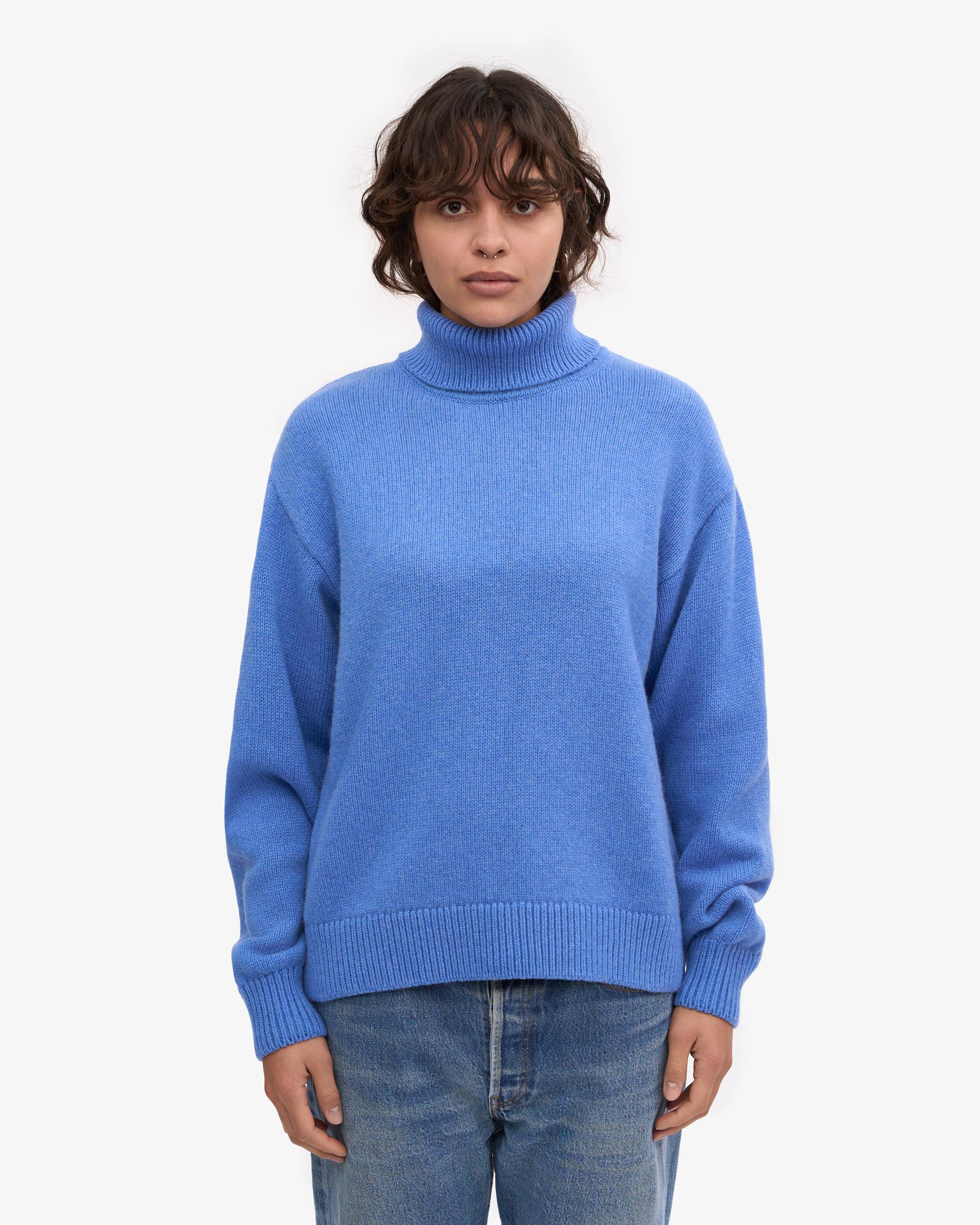 Merino Wool Turtleneck - Pacific Blue Product Image