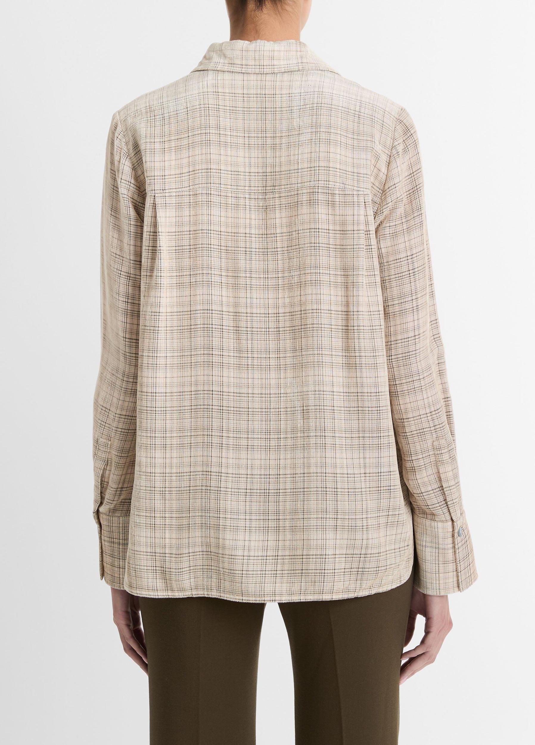 Textured Plaid Button-Front Shirt Product Image