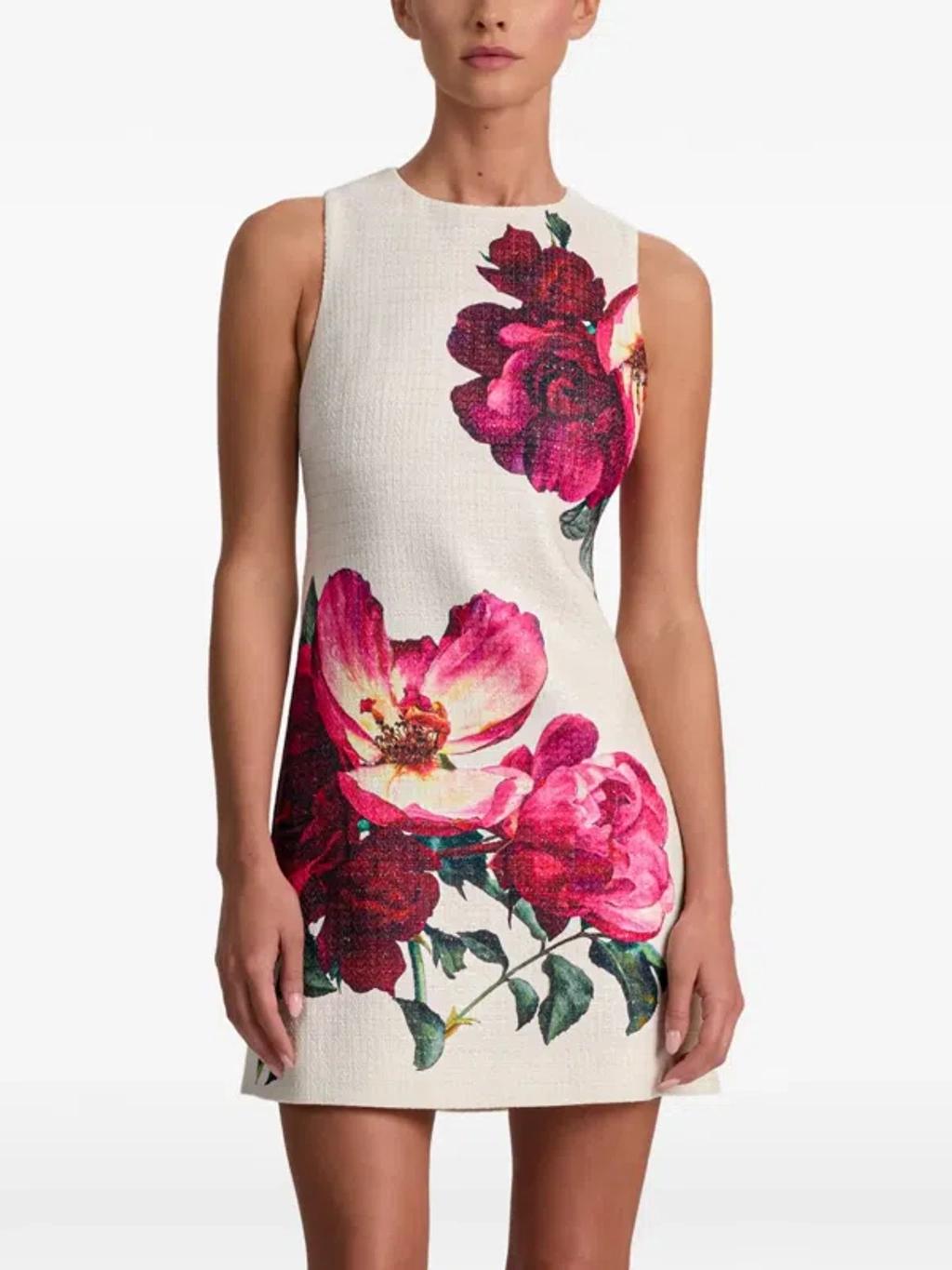 ALICE AND OLIVIA Clyde Floral A-line Shift Mini Dress In Multi Product Image