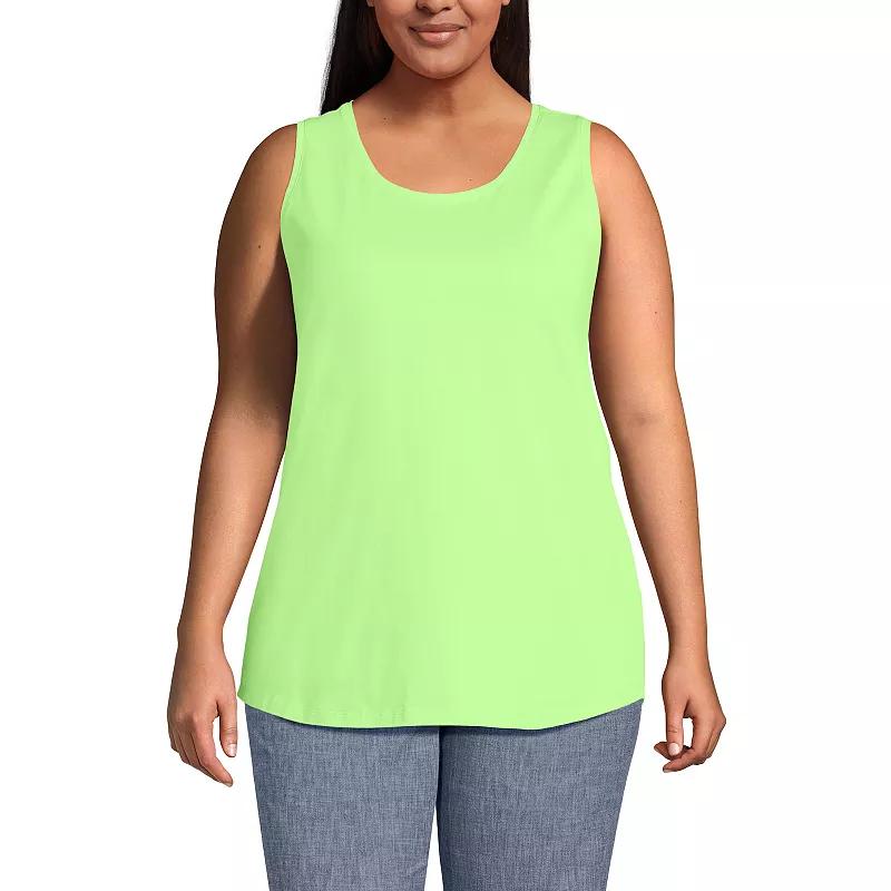 Plus Size Lands' End Scoopneck Tunic Tank Top, Women's, Size: 2XL, Limoncello Yellow Product Image