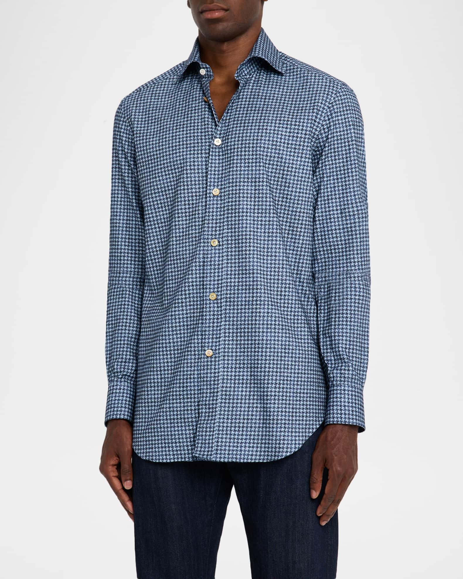 Men's Cotton Houndstooth Classic-Fit Sport Shirt Product Image