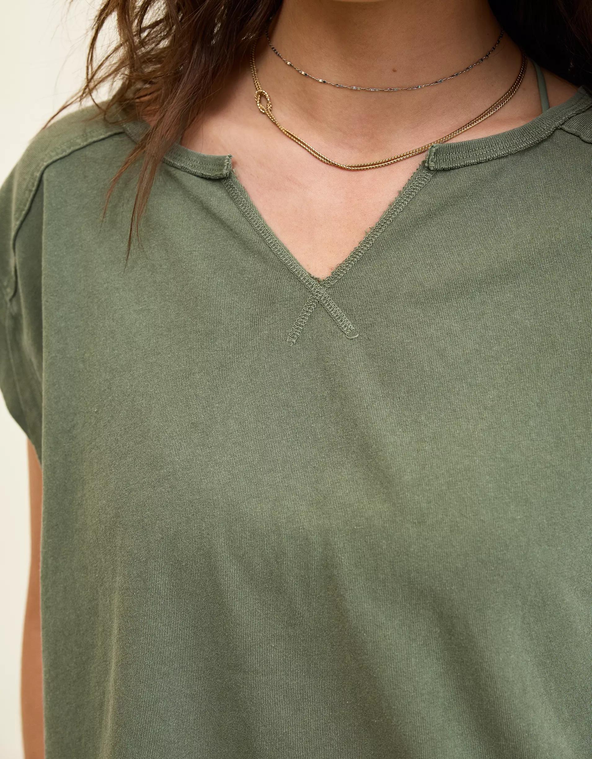 Aerie Summer Breeze Notch Neck T-Shirt Product Image