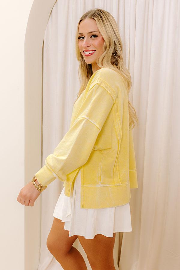 Cool Breeze Vintage Wash Sweatshirt in Yellow Product Image