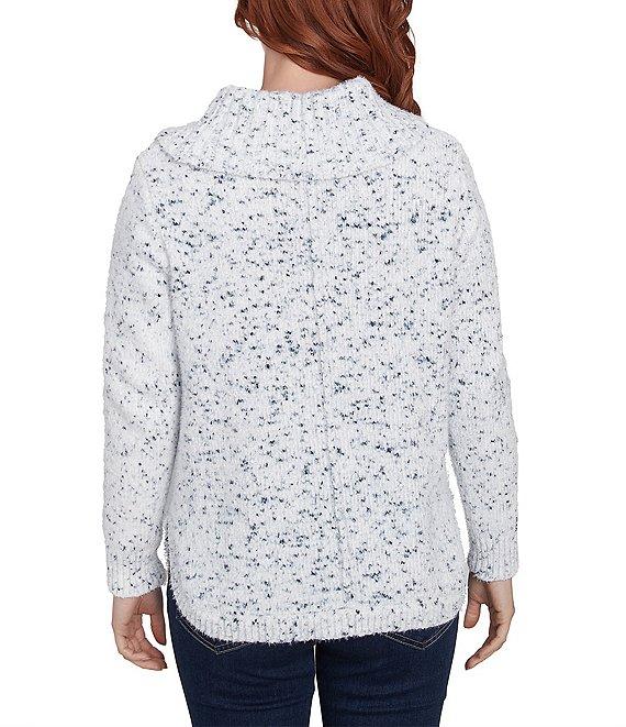 Ruby Rd. Plush Eyelash Chenille Cowl Neck Long Sleeve Sweater Product Image