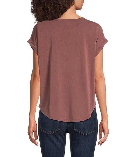 Lucky Brand Scoop Neck Short Sleeve Slouchy Round Hem T-Shirt Product Image