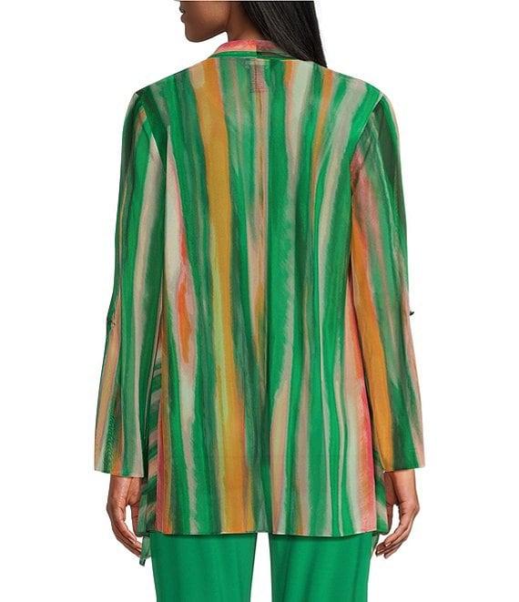 Investments Soft Separates Mesh Open Drape Front Long Roll-Tab Sleeve Coordinating Cardigan Product Image