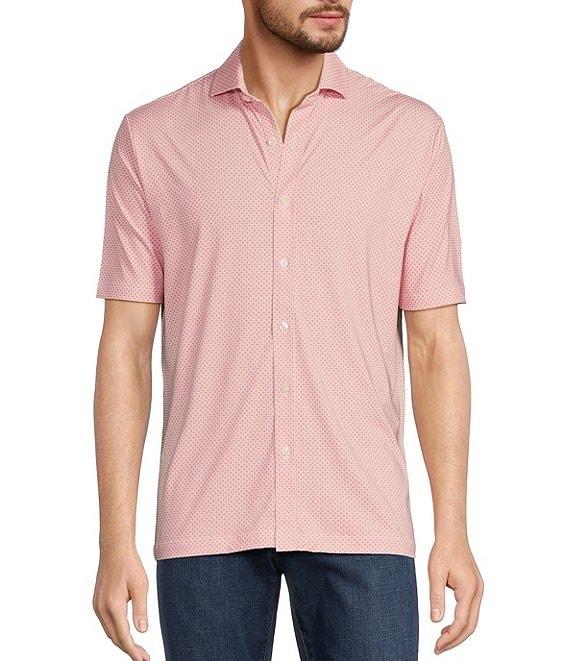 Hart Schaffner Marx Luxury Performance Short Sleeve Micro Floral Coatfront Shirt Product Image