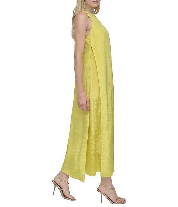 DKNY by Donna Karan Crew Neck Sleeveless Shift Midi Dress Product Image
