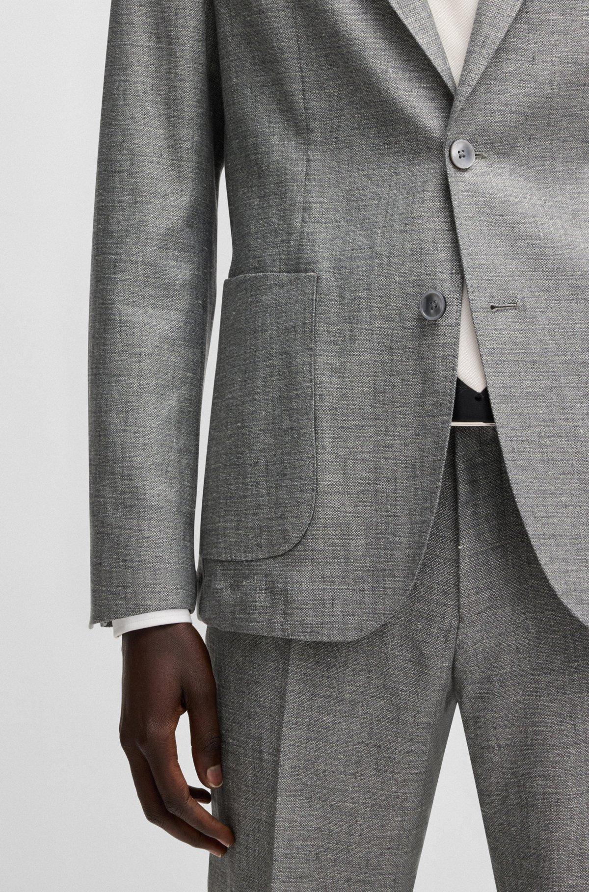 Slim-fit blazer in micro-patterned fabric Product Image