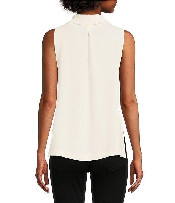 Vince Camuto Luxe Crepe de Chine Sleeveless Cowl Neck Tank Top Product Image
