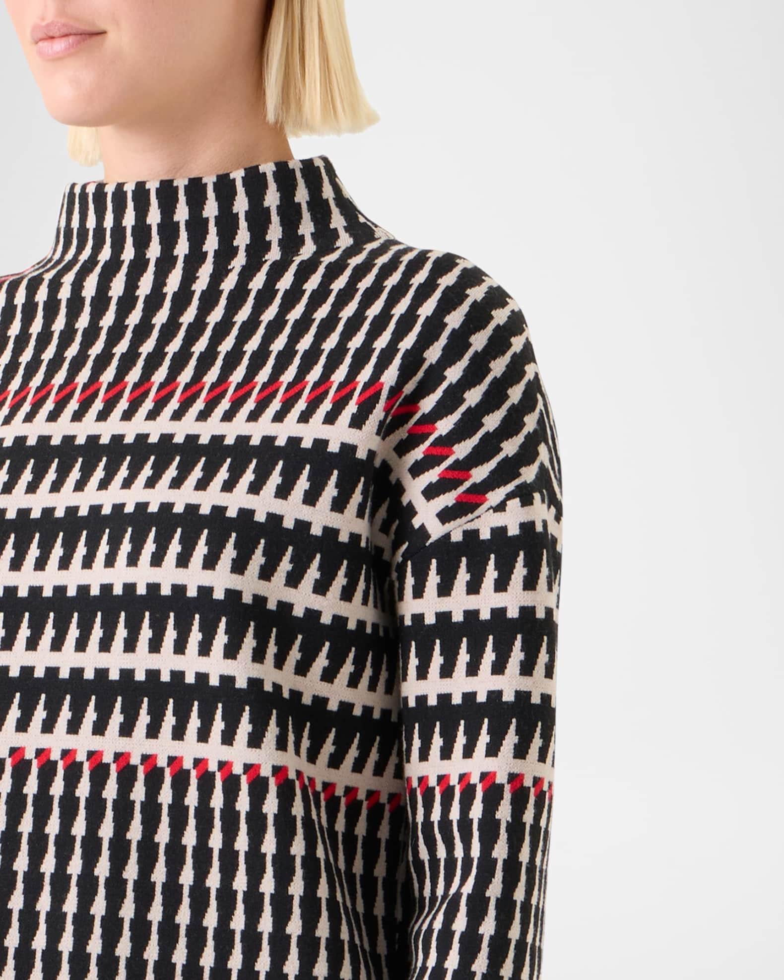 Wool-Blend Knit Jacquard Sweater Product Image