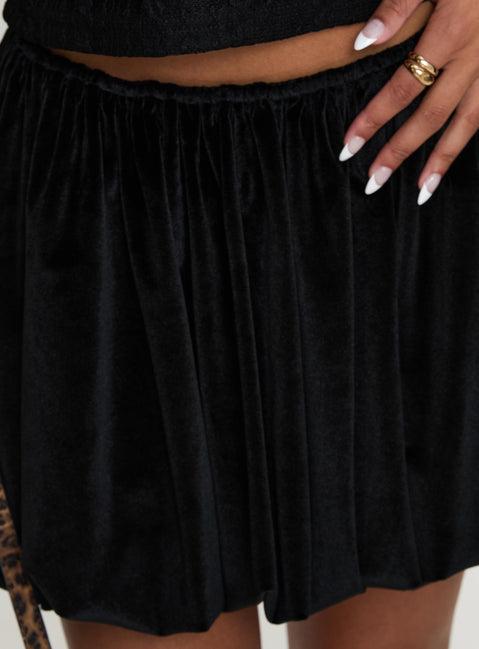 Georgiana Bubble Hem Mini Skirt Black Product Image