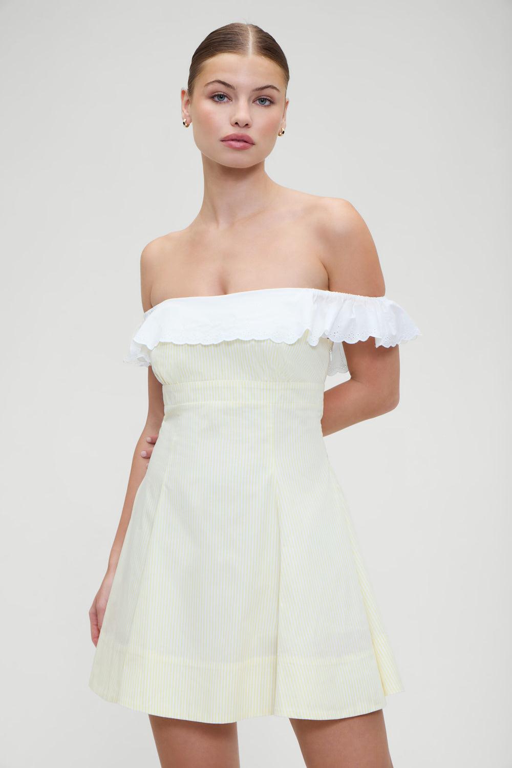 Lilah Striped Mini Dress - Daisy Stripe Product Image