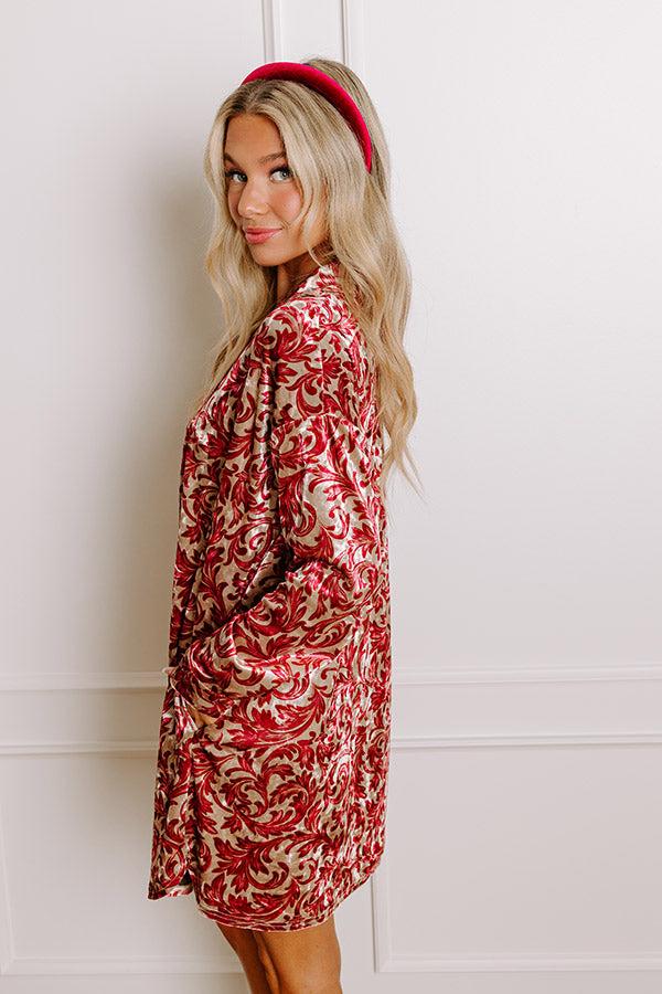 Feeling Luxurious Velvet Mini Dress in Wine Product Image