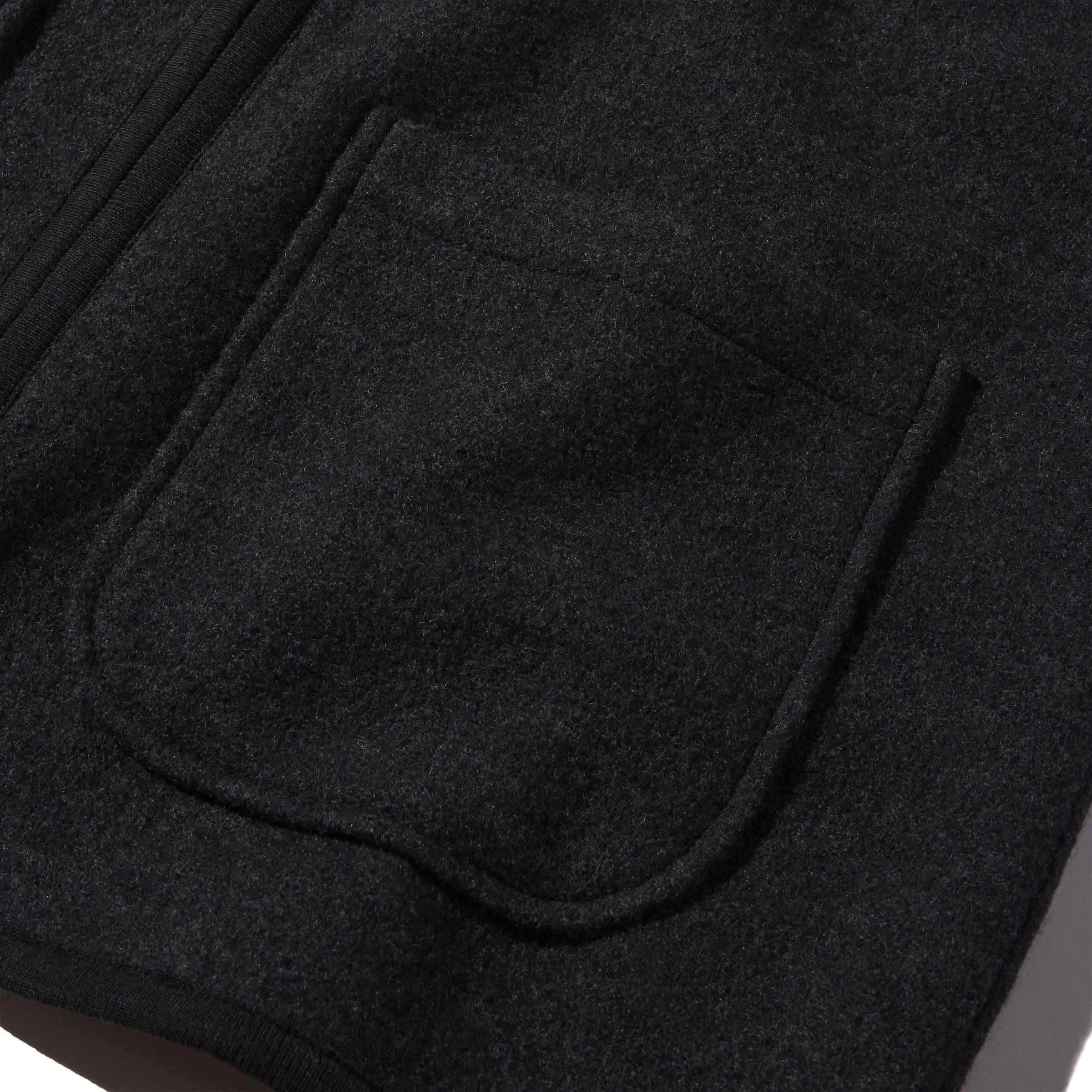 Burnham Boiled Wool Zip Up Vest  - Charcoal Product Image