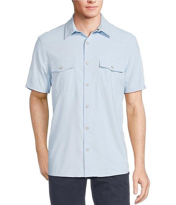 Rowm Performance Rec + Relax Short Sleeve Western Solid Textured Shirt Product Image