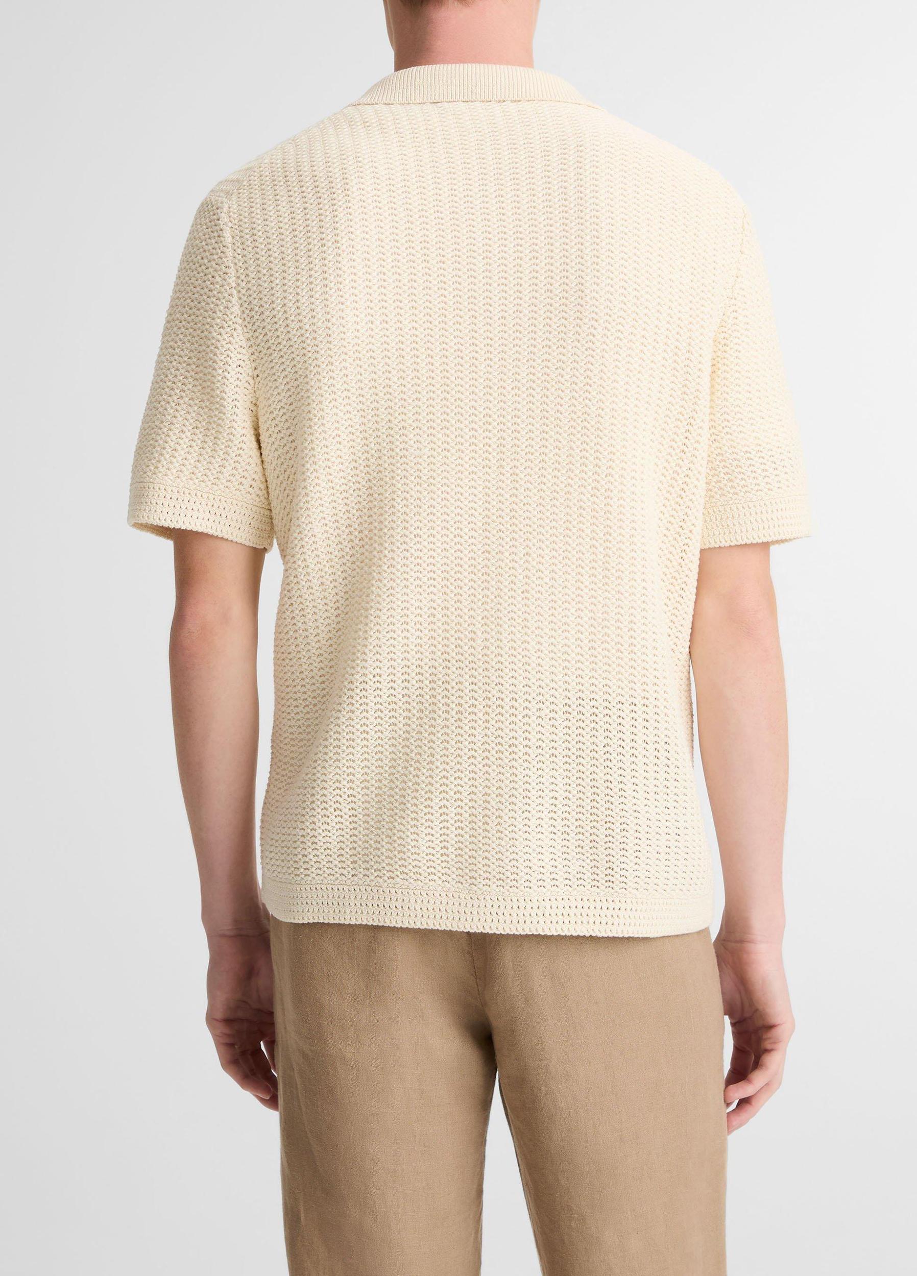 Cotton Crochet Button-Front Shirt Product Image