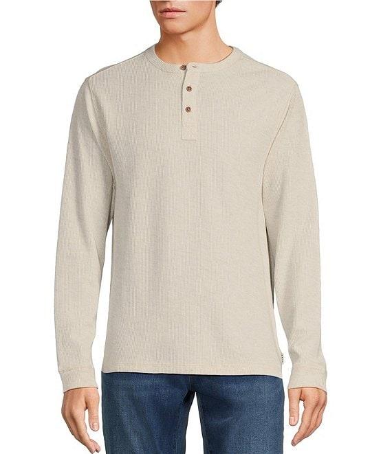Rowm Long Sleeve Solid Ribbed Henley Pullover Product Image