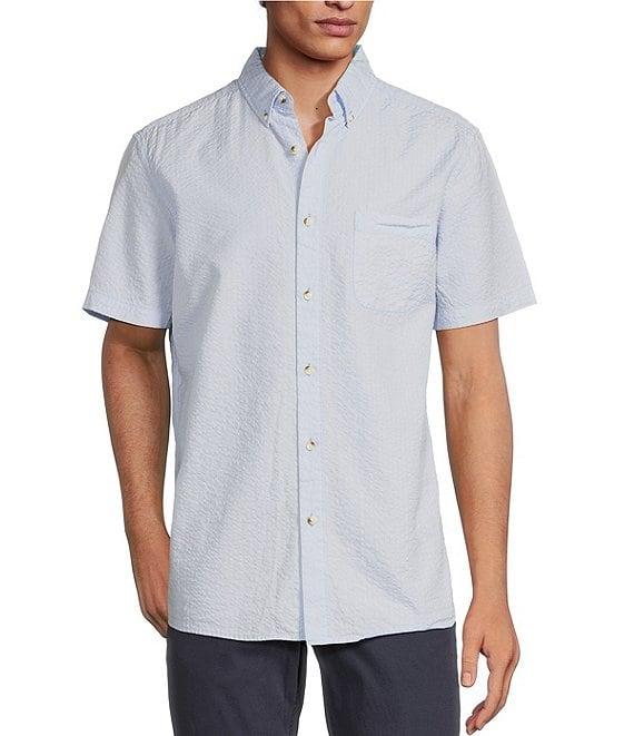 Rowm Short Sleeve Solid Seersucker Coatfront Shirt Product Image