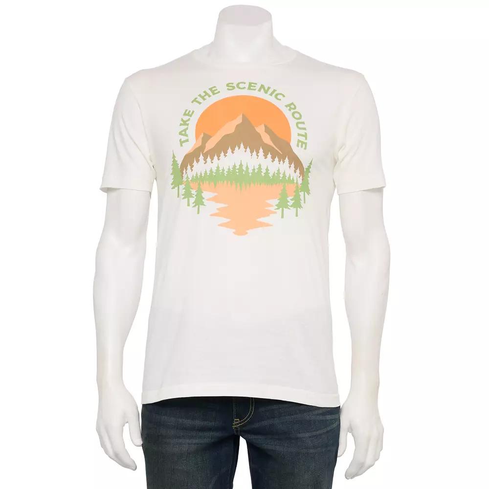 Men's Take The Scenic Route Graphic Tee, Size: Large, Natural Product Image