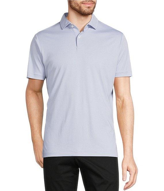 Murano Liquid Luxury Slim Fit Solid Interlock Short Sleeve Polo Shirt Product Image