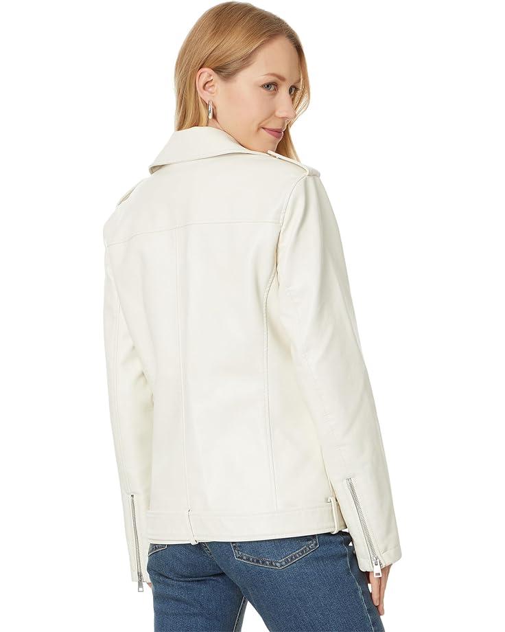 Relaxed Crop Faux Leather Moto Jacket Product Image
