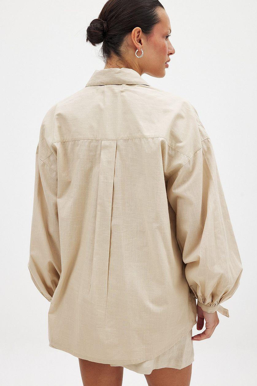 Cotton Front Pocket Tie Sleeve Shirt Product Image