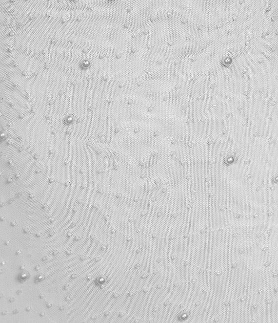 Midnight Doll Sleeveless Mash Pearl Midi Bodycon Dress Product Image