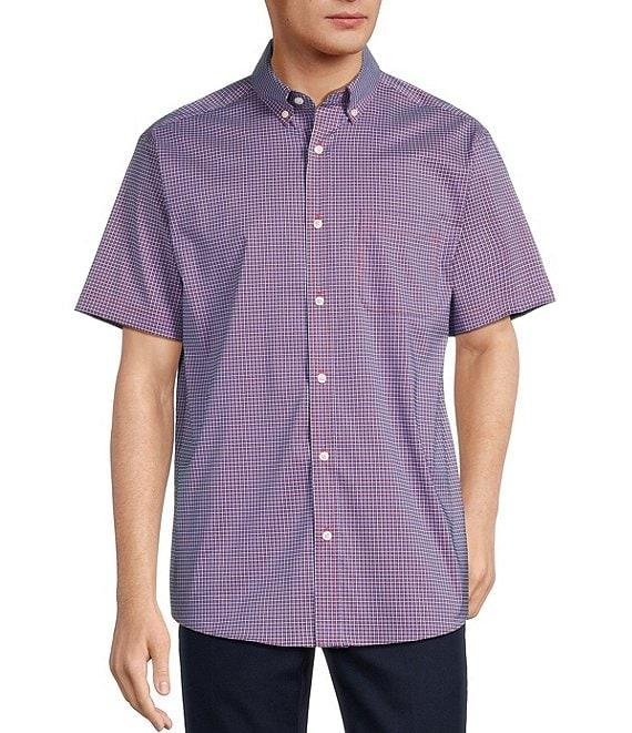 Roundtree & Yorke TravelSmart Easy Care Short Sleeve Mini Check Sport Shirt Product Image