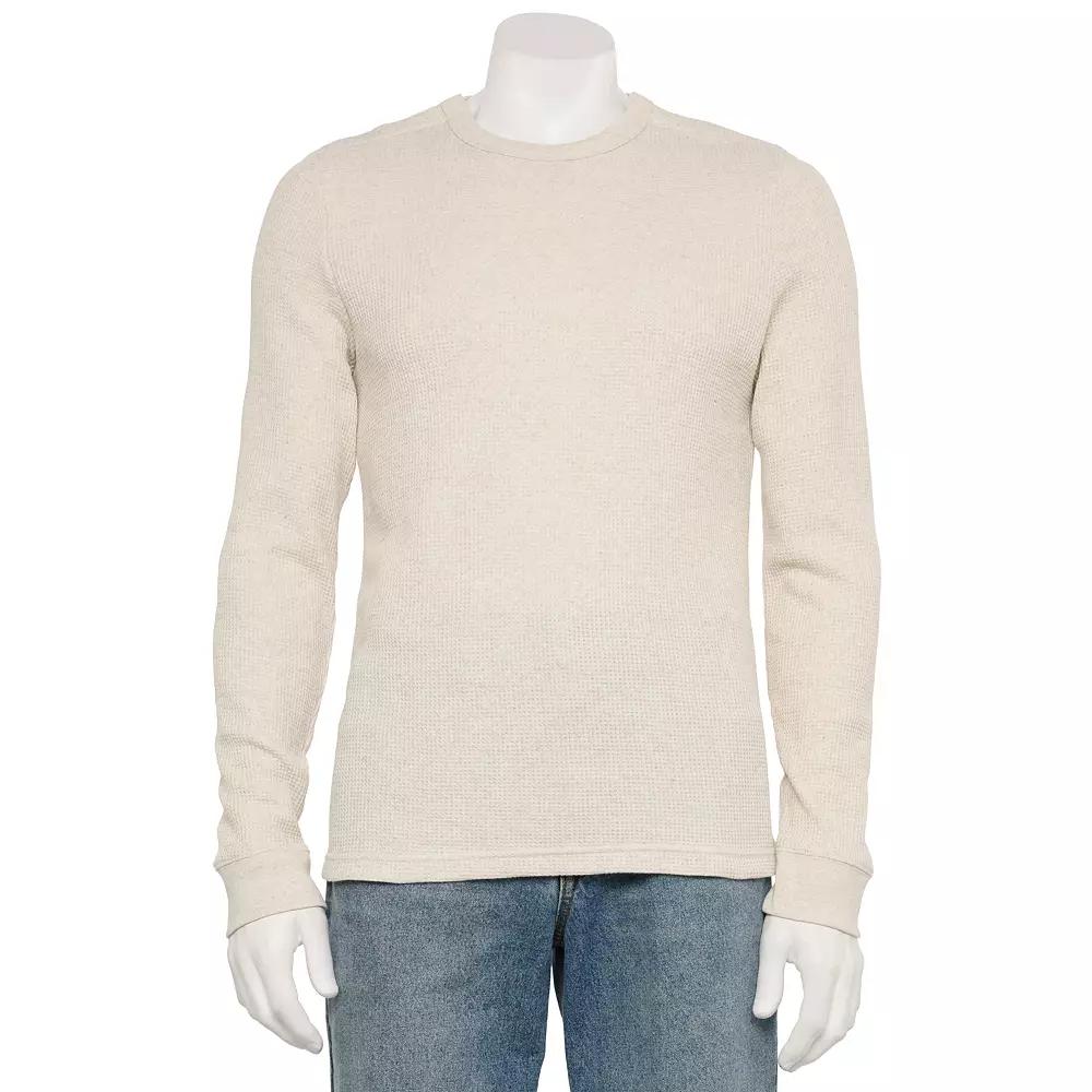 Men's Sonoma Goods For Life® Adaptive Long Sleeve Crewneck Tee, Size: XL, Ivory Grey Product Image