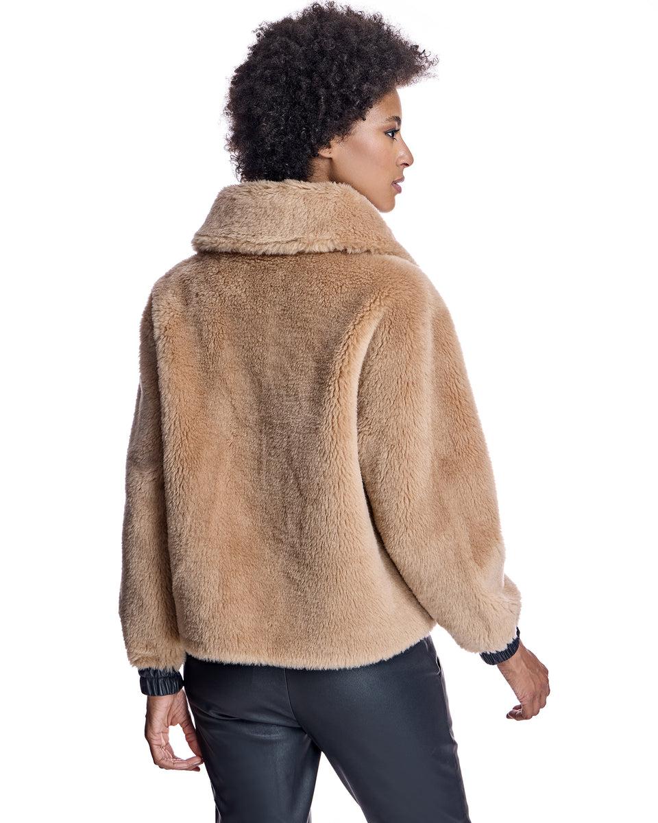 Lambswool Jacket with Leather Trims Product Image