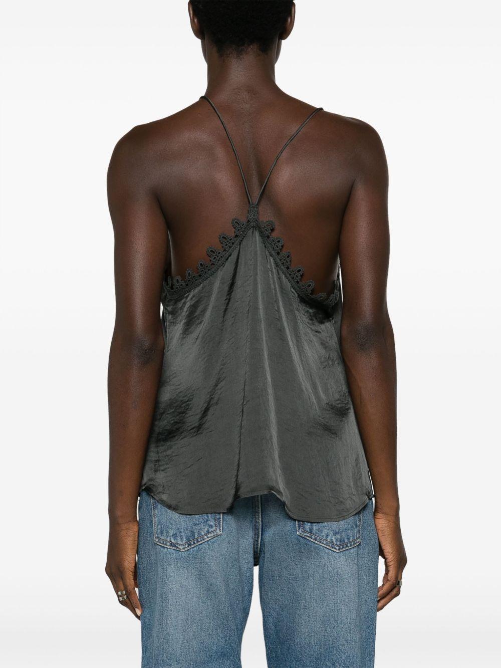 lace-up satin top Product Image