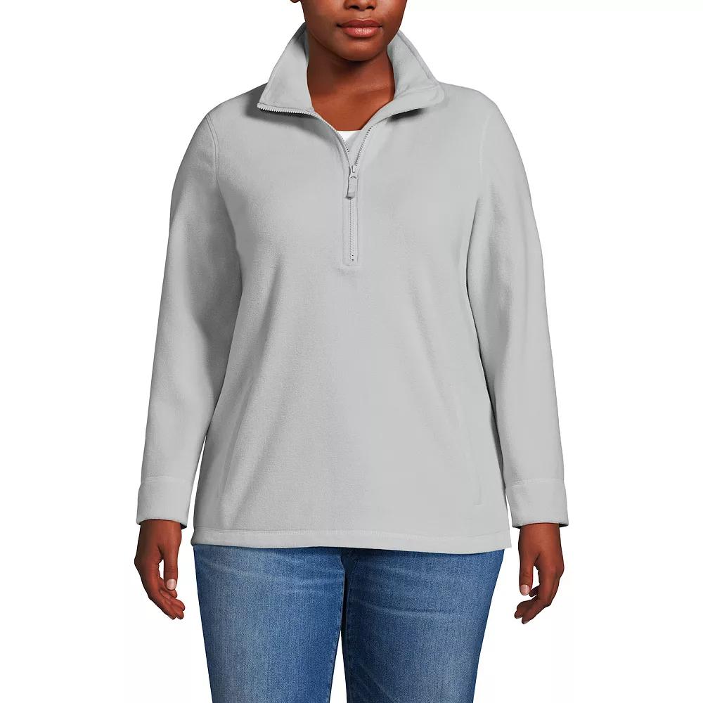 Plus Size Lands' End Quarter Zip Anyweather Fleece Pullover Tunic, Women's, Size: 3XL, White Product Image