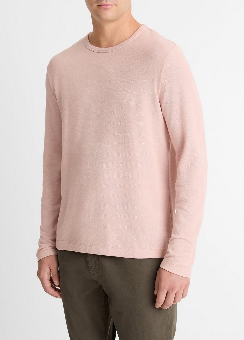 Pima Cotton Piqué Long-Sleeve T-Shirt Product Image