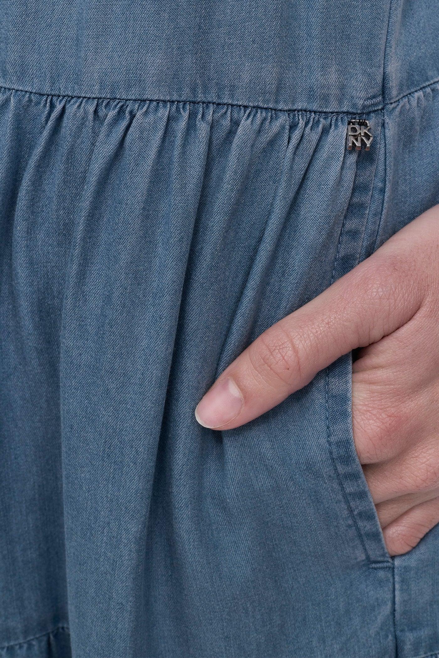 TENCEL TIERED MIDI SWING DRESS Product Image