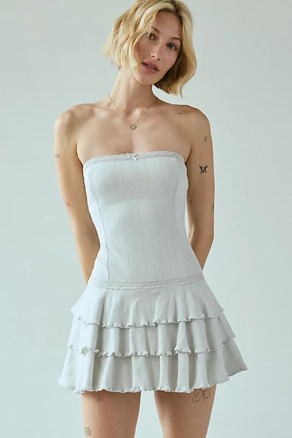 Out From Under Mira Perfect Pointelle Drop Waist Strapless Romper Womens at Urban Outfitters Product Image