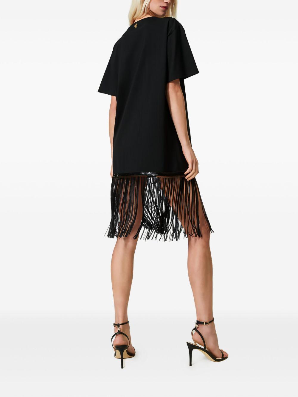 sequin-fringe T-shirt  Product Image