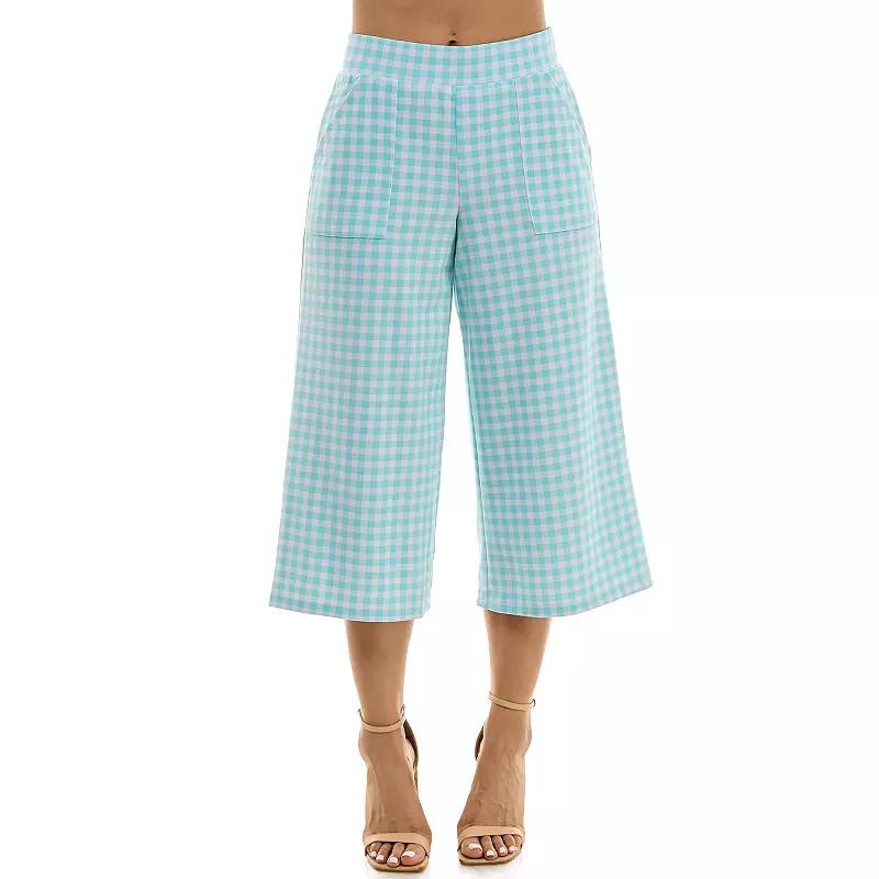 Women's Nina Leonard Gingham Coulotte Pants,  Product Image