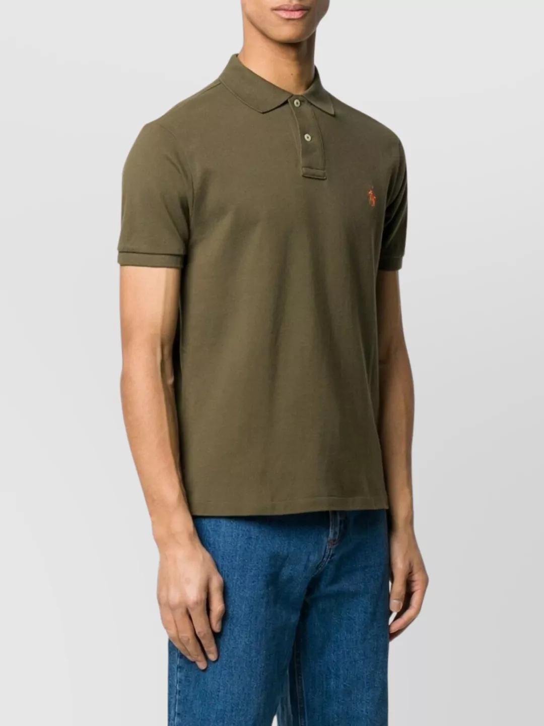 POLO RALPH LAUREN Green Polo Shirt With Pony Embroidery On The Front Product Image