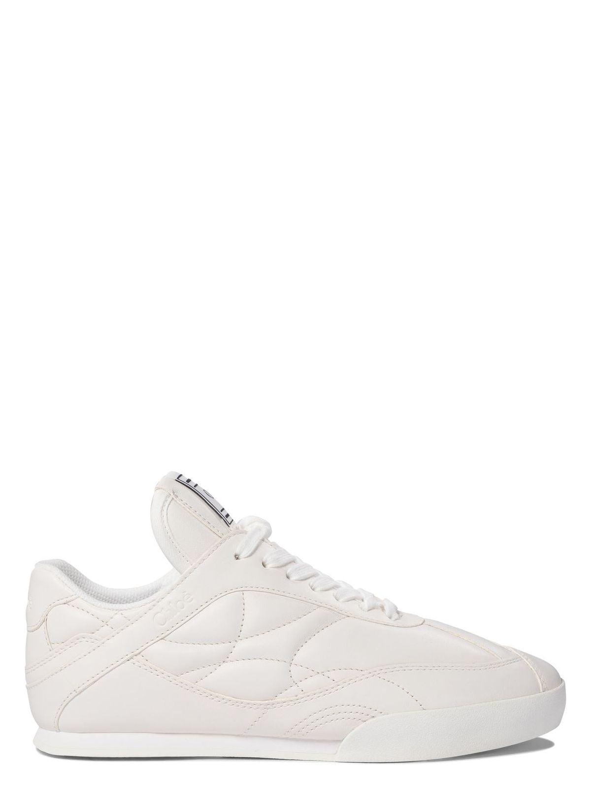 CHLOÉ Womens Chloe Kick Brand-patch Leather Low-top Trainers In White Product Image