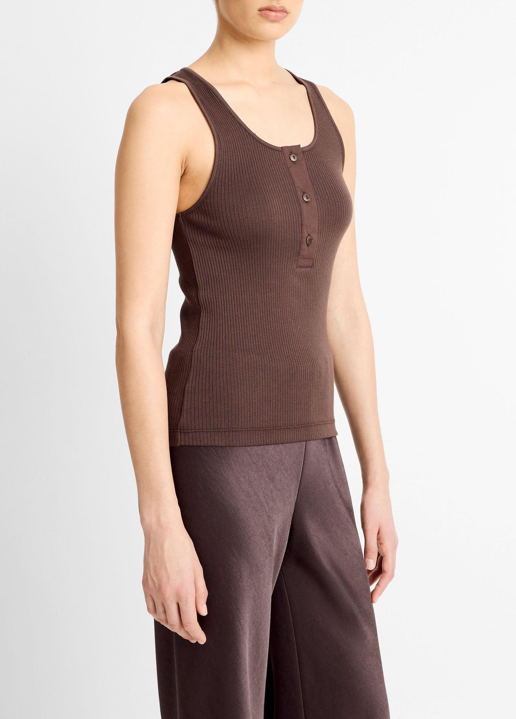 Pima Cotton Henley Tank Product Image