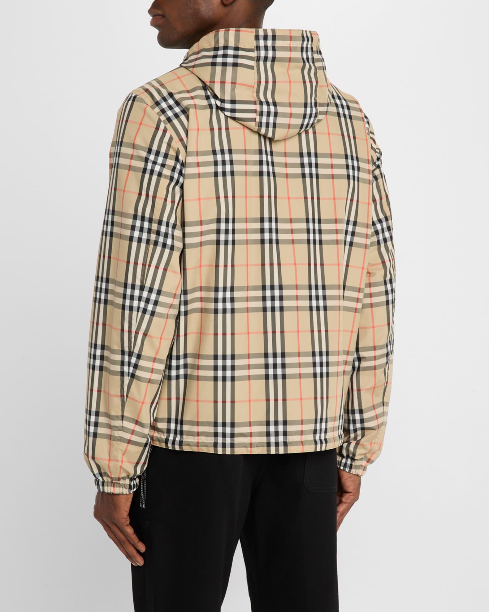 Men's Check Hooded Jacket Product Image