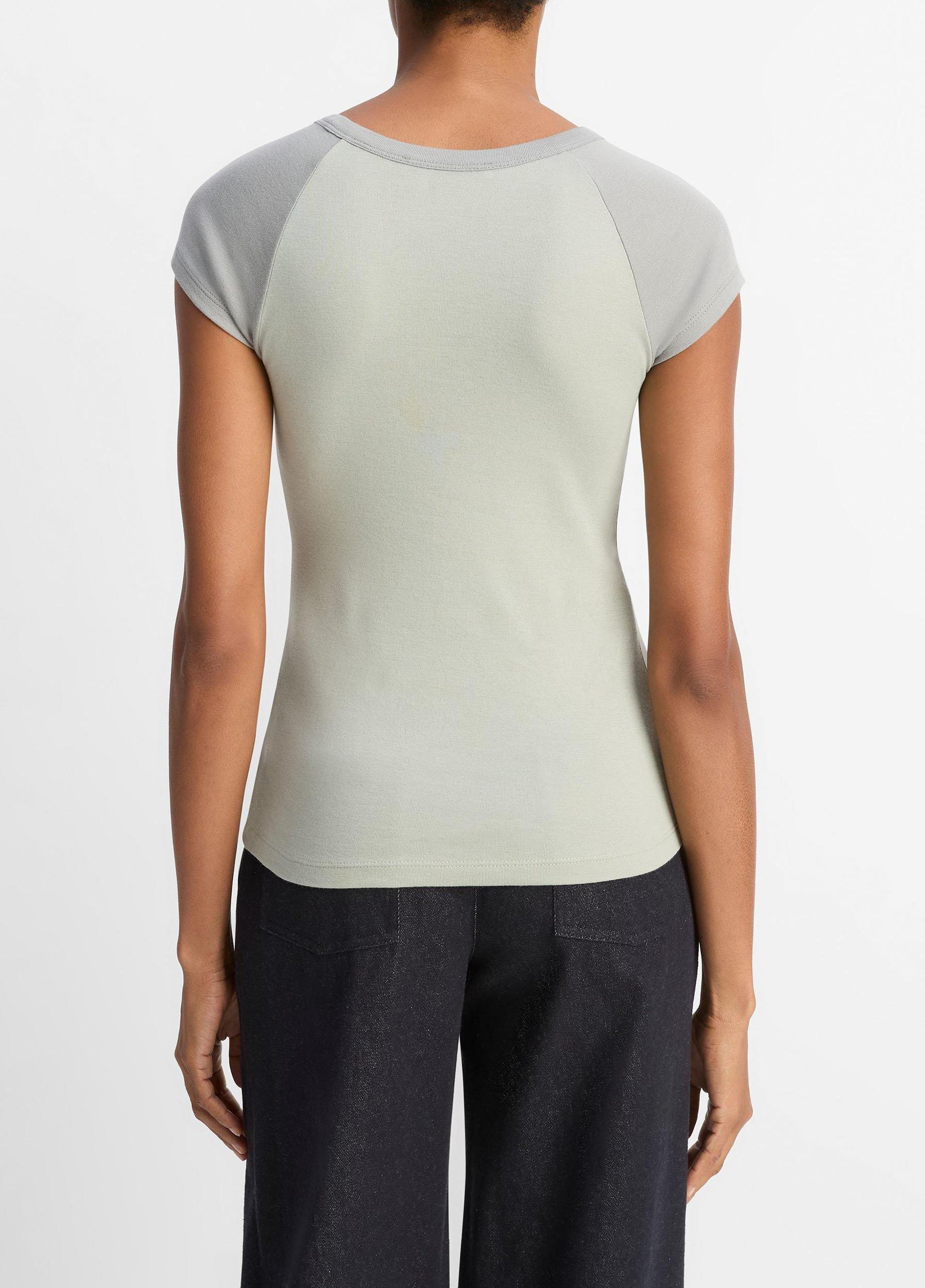Colorblock Pima Cotton Raglan T-Shirt Product Image