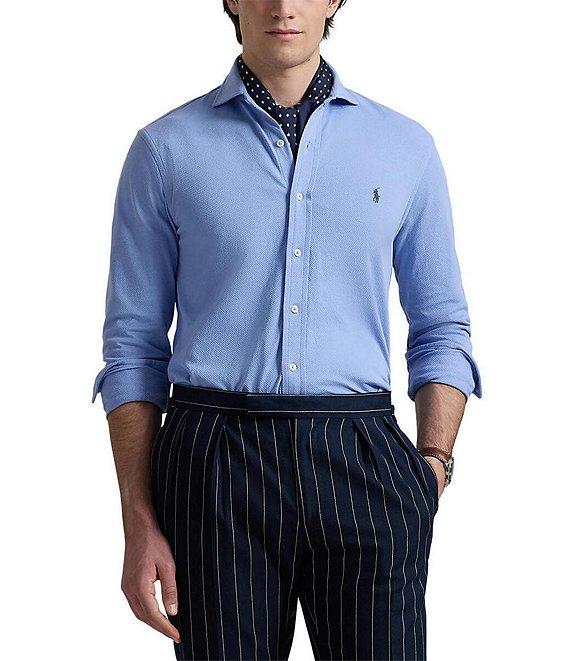 Polo Ralph Lauren Honeycomb-Knit Long Sleeve Woven Shirt Product Image