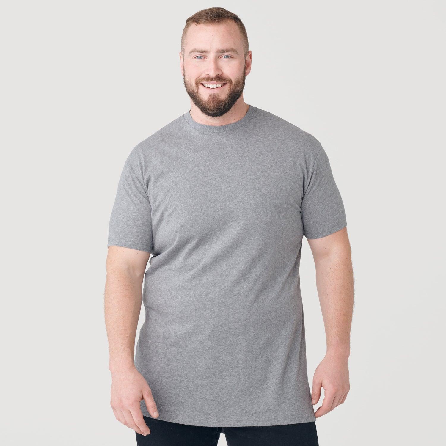 Heather Gray Tall Round Hem Crew Neck T-Shirt Product Image